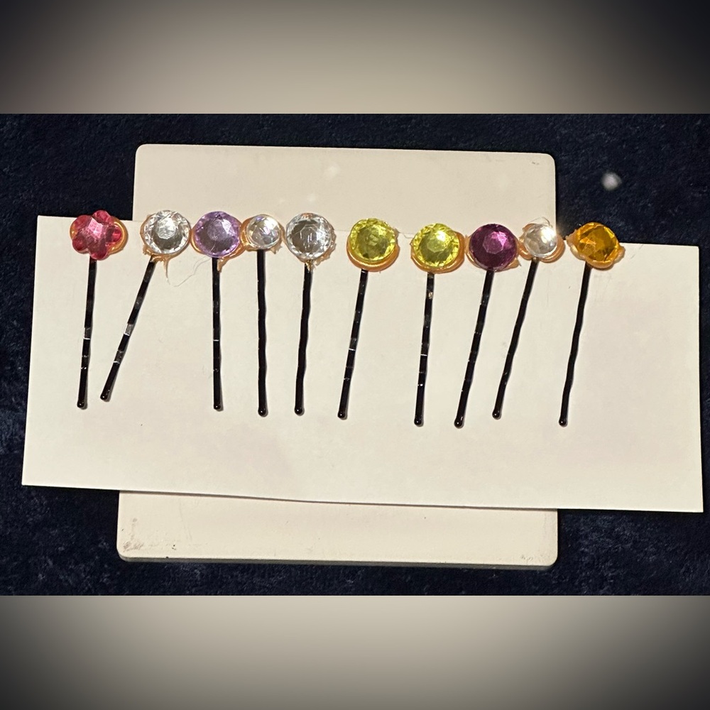 Lorena Espinoza Design Plastic Jewels Bobby-Pins, 10Pk (NWT)